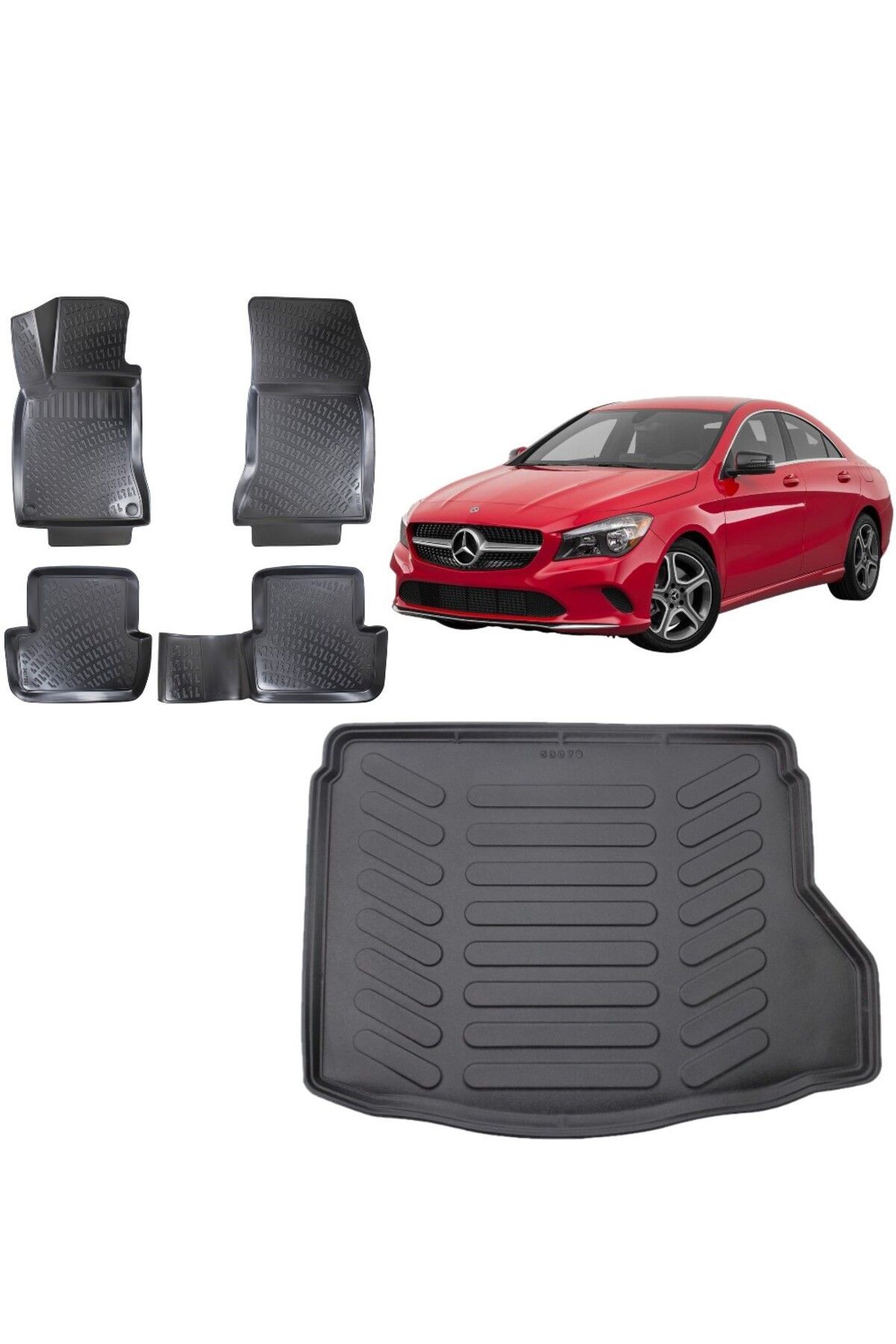 Mercedes CLA 2015 Model 3D Bagaj Havuzu+3D Havuzlu Araca Özel Paspas Takımı