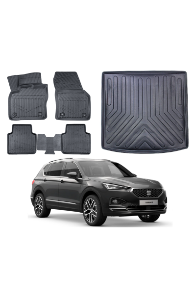 Seat Tarraco 5 Koltuk 2018 Sonrası Bagaj Havuzu+3D Araca Özel Paspas Takımı
