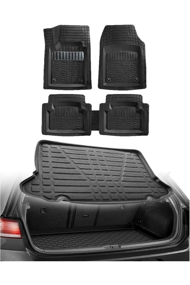 Honda Cr-v 1995-2001 3d Bagaj Havuzu+3d Maximum Siyah Havuzlu Paspas Gri Kromajlı