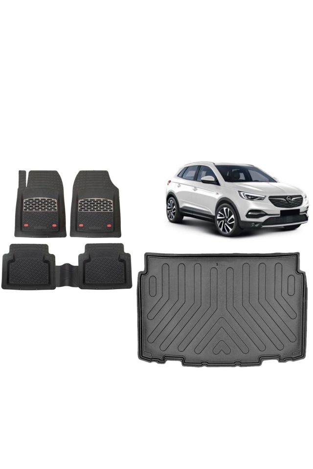 Opel Mokka Alt Elektirikli 2023 Model 3D Bagaj Havuzu+3D Havuzlu Safir Gri Kromlu Paspas