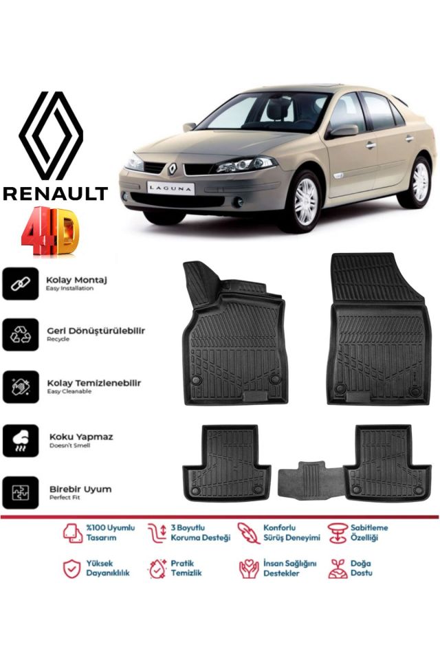 Renault Laguna 2 2002 Model 4D Havuzlu Paspas
