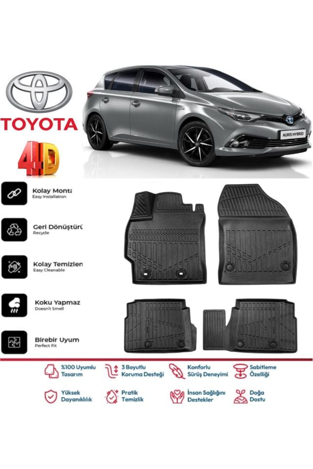 Toyota Auris 2017 Model 4D Havuzlu Paspas
