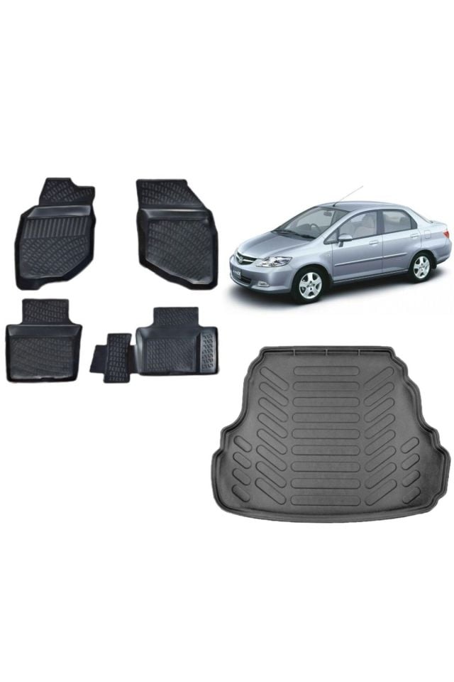 Honda City 2002 Model 3D Bagaj Havuzu+3D Havuzlu Araca Özel Paspas Takımı