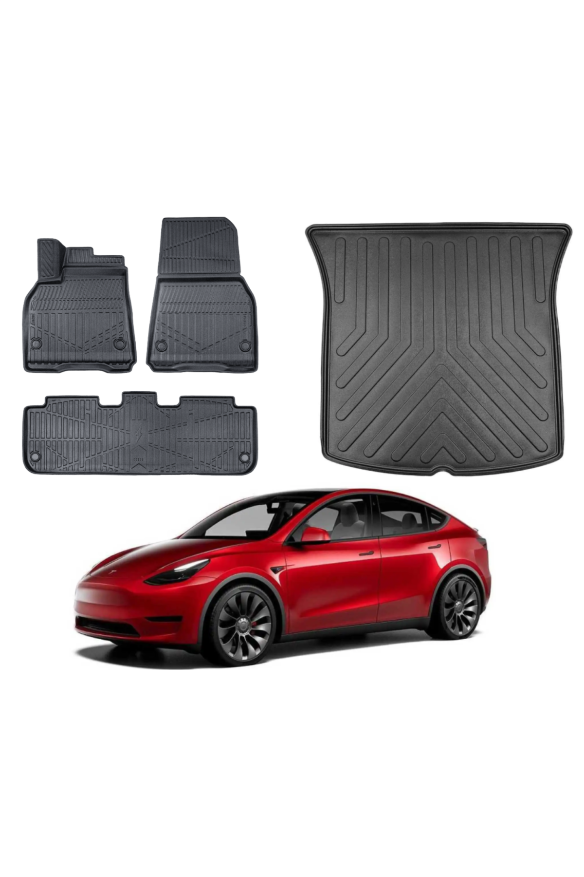 Tesla Model Y 2019 Sonrası 3D Bagaj Havuzu+3D Araca Özel Paspas Takımı