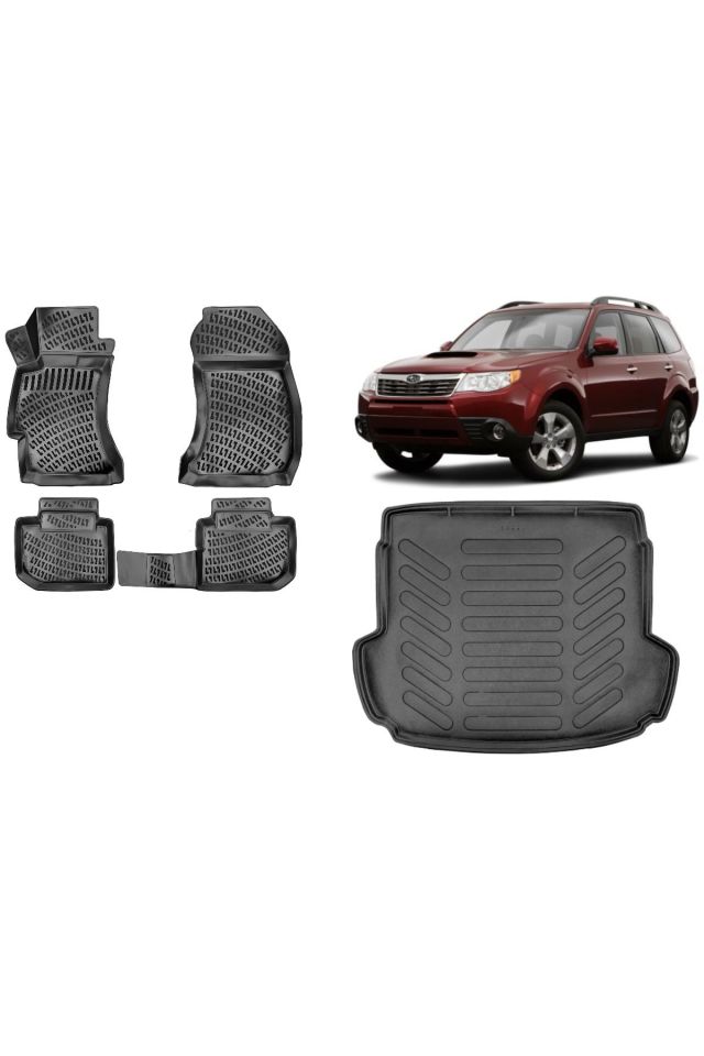 Subaru Forester 2011 Model 3D Bagaj Havuzu+3D Havuzlu Araca Özel Paspas Takımı