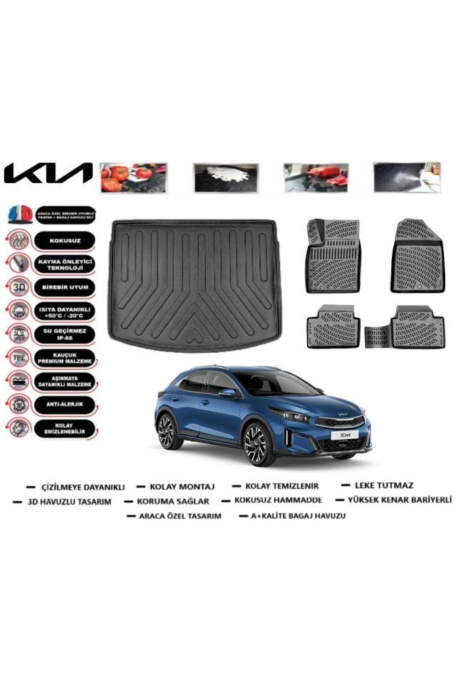 Kia X Ceed 2025 Model Üst Bagaj Havuzu Araca Özel Paspas Takımı Prrox