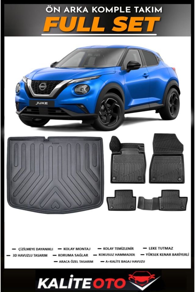 Nisan Juke Bagaj Havuzu+4.5D Havuzlu Paspas Seti 2025 Model