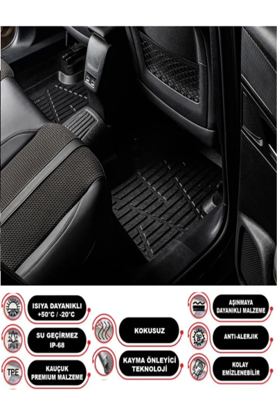 Toyota Corolla Sedan 2013-2018 3D Bagaj Havuzu+3D Araca Özel Paspas Takımı