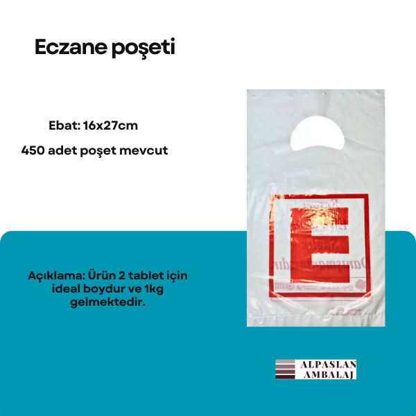 ECZANE POŞETİ 16 X 27CM 450ADET 1KG