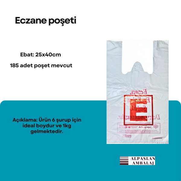 ECZANE POŞETİ 25 X 40CM 185ADET 1KG