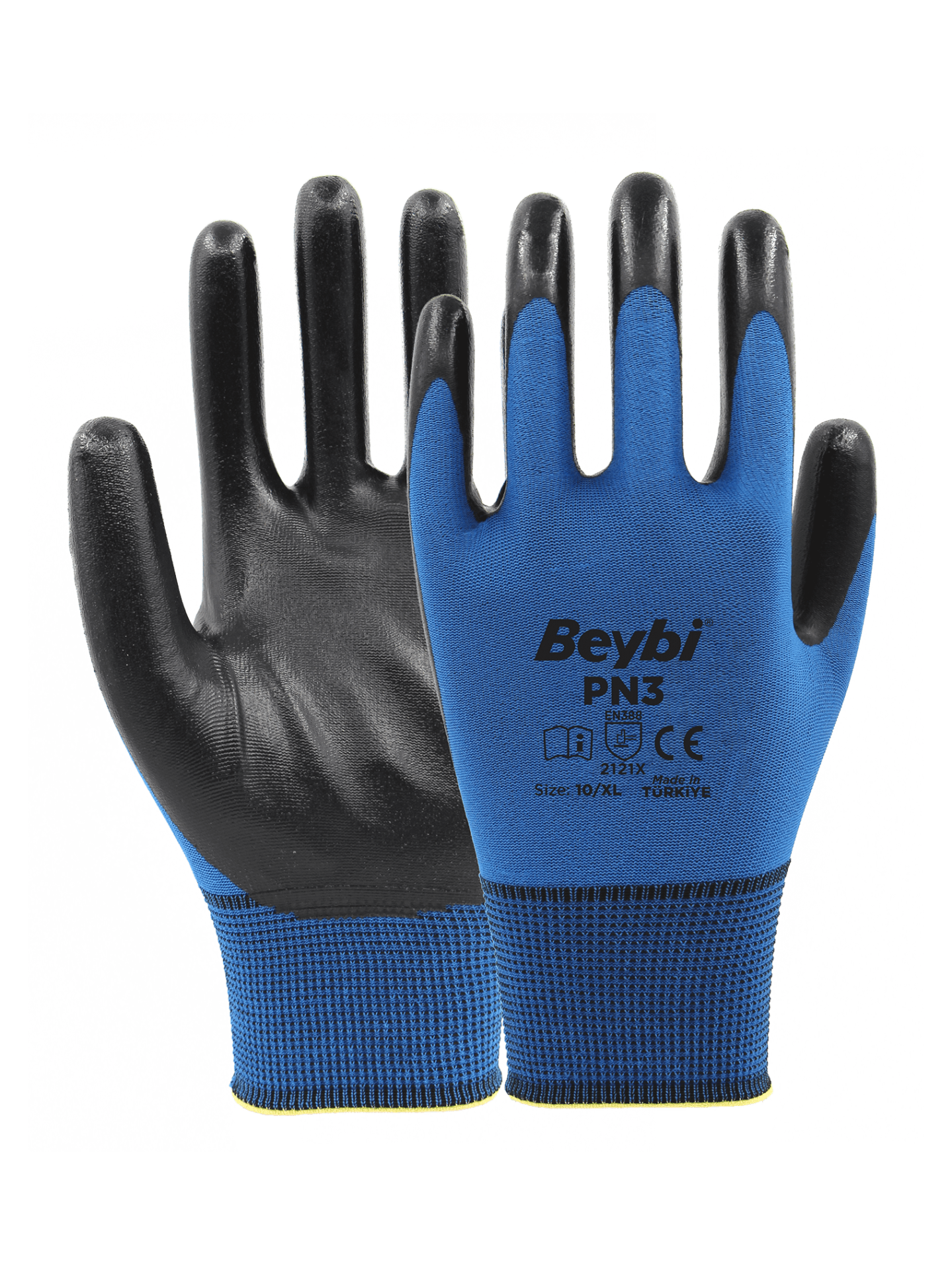 BEYBİ PN3 NİTRİL KAPLI POLYESTER ELDİVEN NO:10