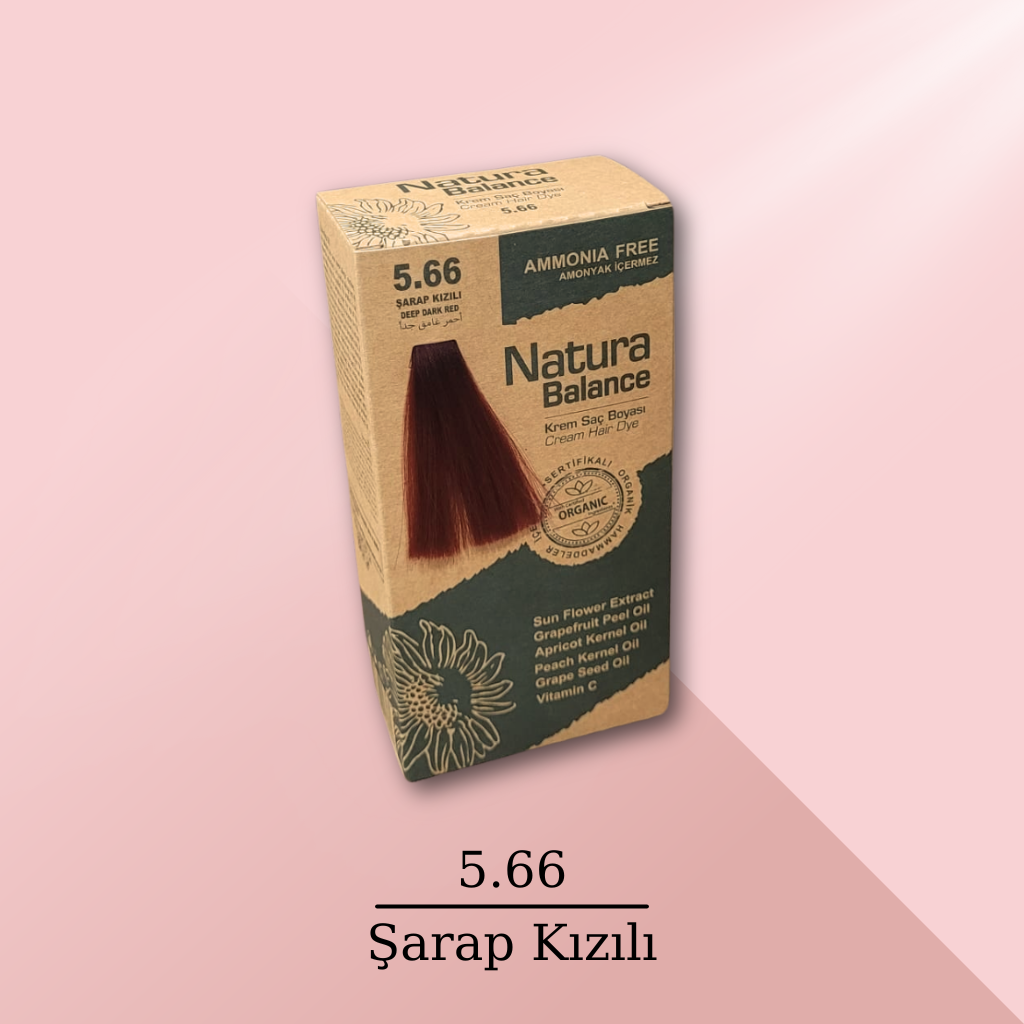 Natura Balance Kit Saç Boyası 60ml 5.66 Şarap Kızılı