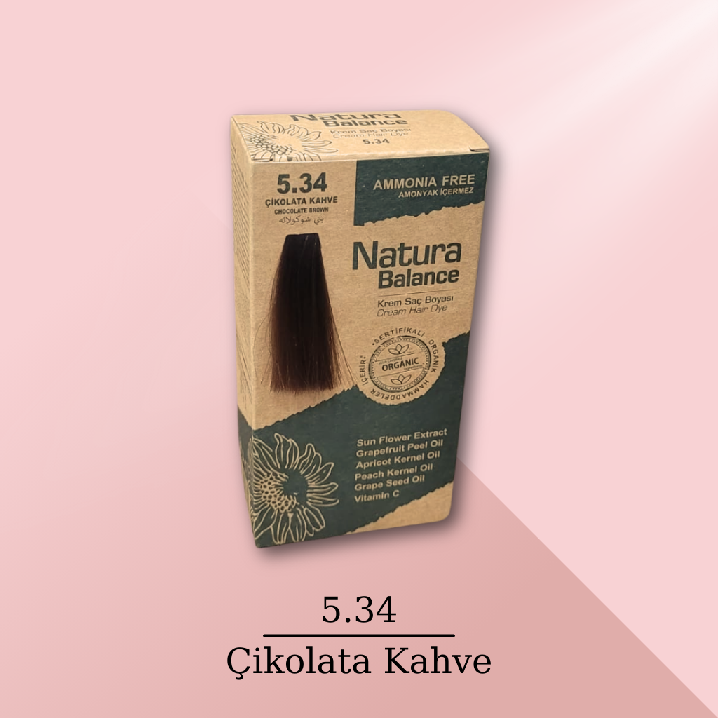 Natura Balance Kit Saç Boyası 60ml 5.34 Çikolata Kahve