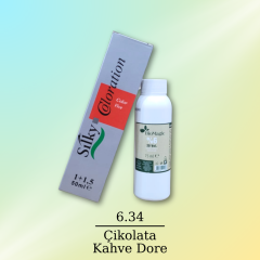 Silky Coloration Saç Boyası 50ml 6.34 Çikolata Kahve Dore & 20 Vol. Oksidan 75ml