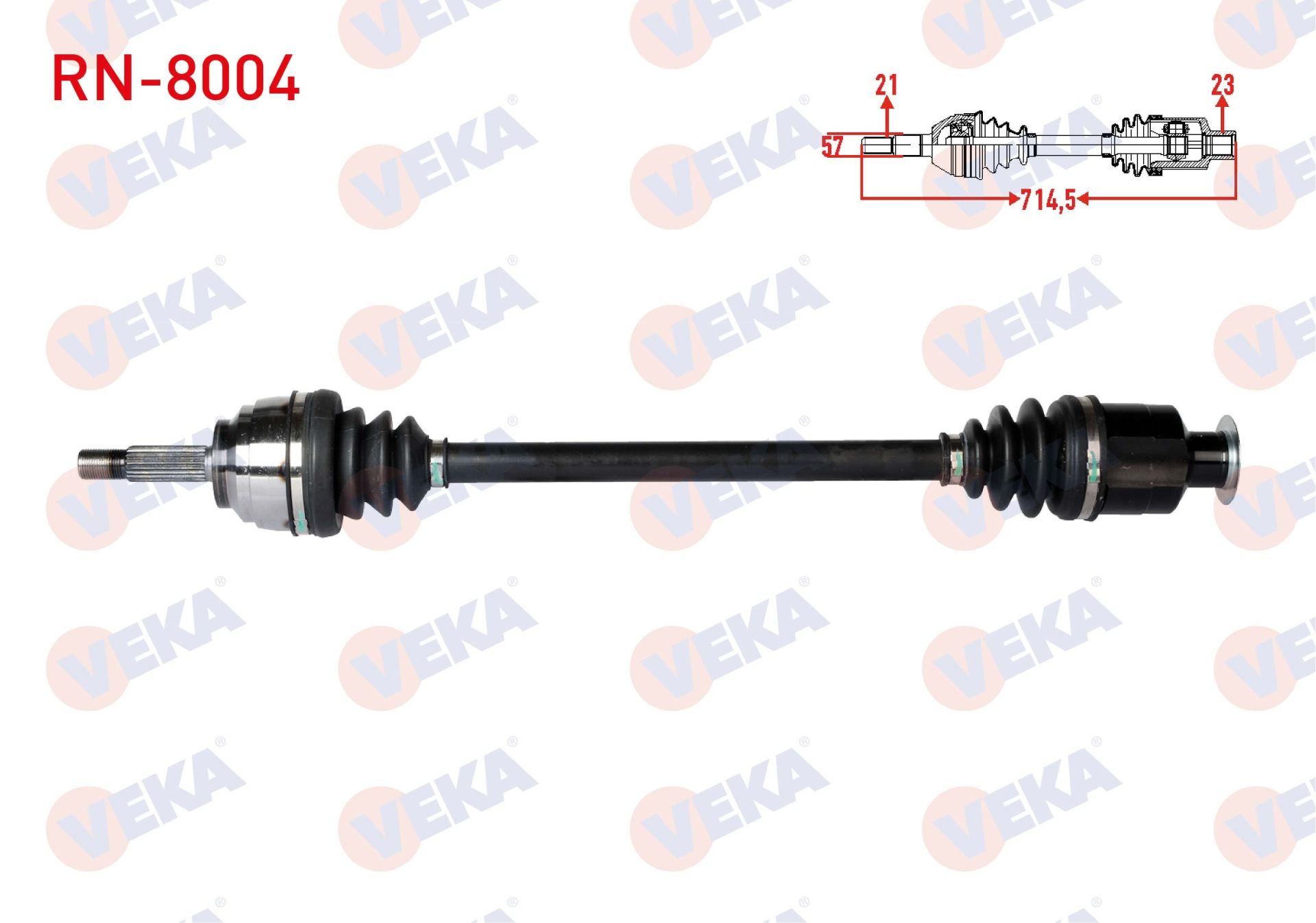 KOMPLE AKS SAG  ON RENAULT KANGOO 1.9 DTI UZUNLUK 714,5mm 1998-2008 RN-8004