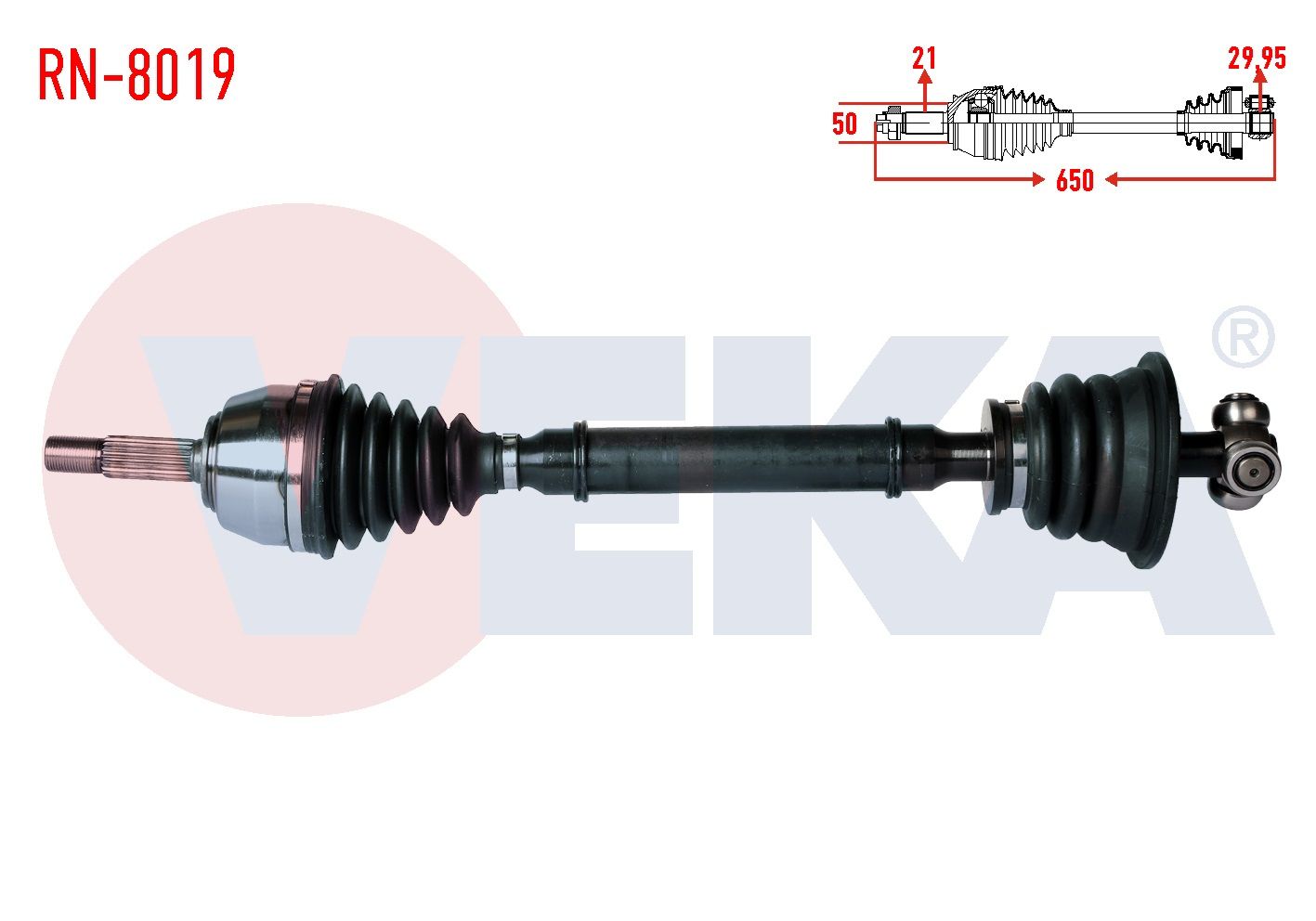 KOMPLE AKS SOL ON RENAULT MEGANE I (BA0/1) 1.6i 8v UZUNLUK 650 mm 1996-2003 RN-8019