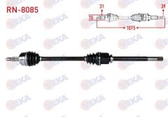 KOMPLE AKS SAG ON RENAULT MASTER III (FV) 2.3 DCI 6 VITES UZUNLUK 1075mm 2010- RN-8085