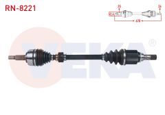 KOMPLE AKS SOL ON UZUNLUK 678mm RENAULT CAPTUR 1.5 DCI MT 6 ILERI 2013- RN-8221