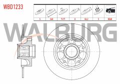 FREN DISKI ARKA DUZ RULMANLI PORYALI 5 BJN MANYETIK ABS OKUYUCULU 260X8X54,92X86,2 RENAULT FLUENCE 2009-/ MEGANE III 2008-2015/ MEGANE IV 2016- - WBD1233