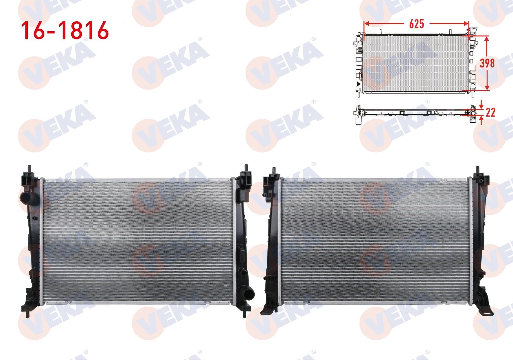 SU RADYATORU MEKANIK FIAT DOBLO  1.3 MJT M-T 2010-    -  16-1816