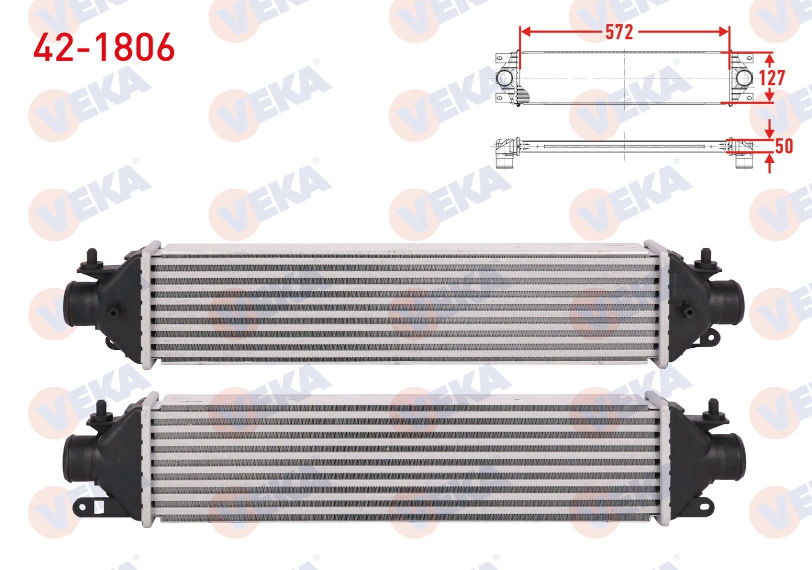 TURBO RADYATORU (INTERCOOLER) FIAT DOBLO (152,263) 1.3 MJT 2010-  - 42-1806