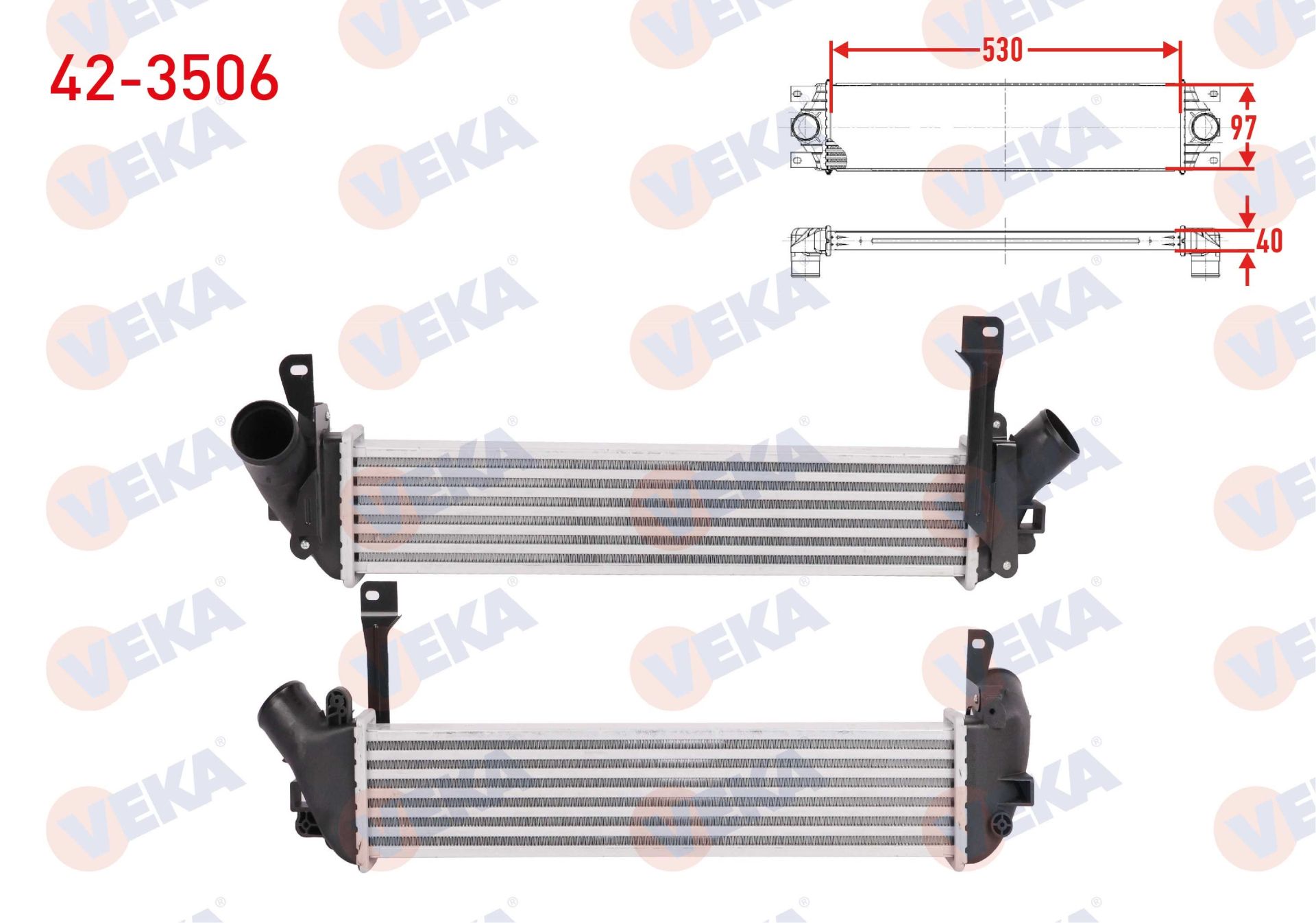 TURBO RADYATORU (INTERCOOLER) RENAULT KANGOO (KC0/1) 1.5 DCI 1998-2008  - 42-3506