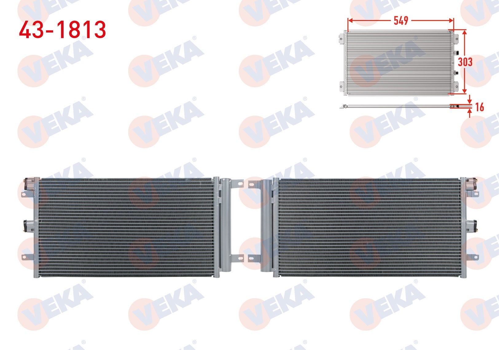 KLIMA RADYATORU FIAT DOBLO (119,223) 1.4 M-T 2001-2010  -  43-1813