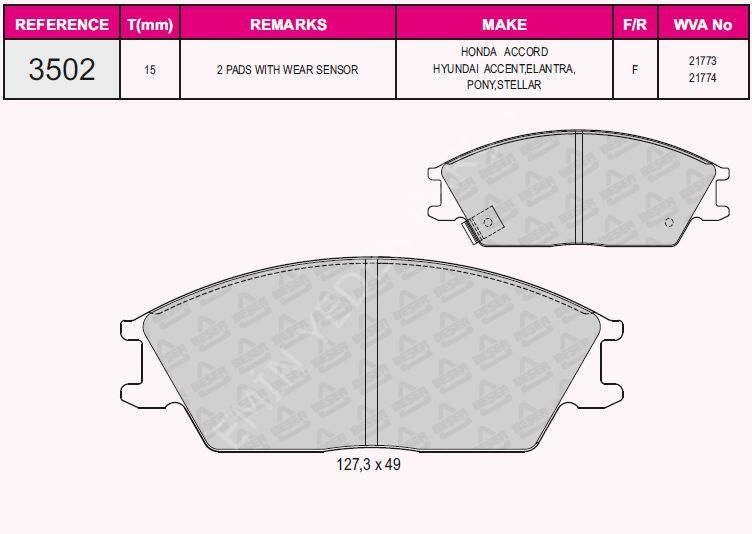 GRAP 93502 ÖN FREN BALATASI HYUNDAI ACCENT 1995 - 2005 GETZ 2002> EXCEL 1990 - 1994