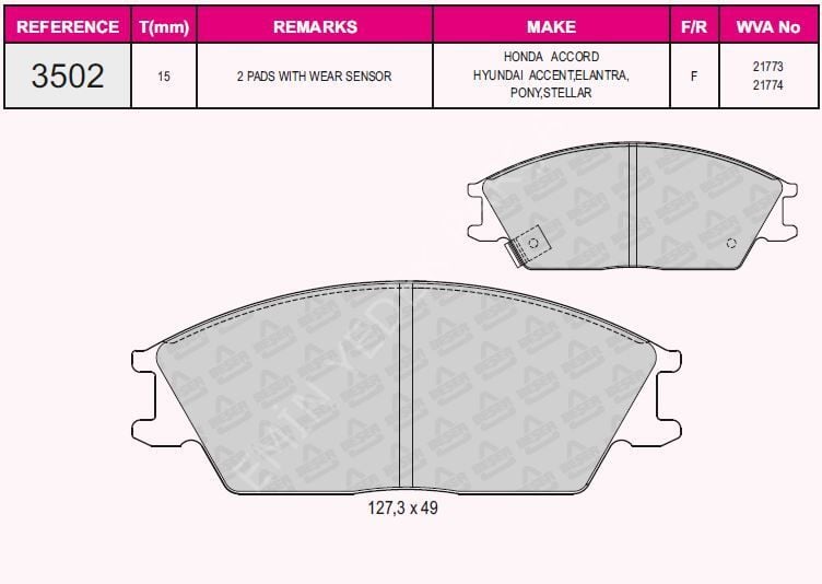 GRAP 93502 ÖN FREN BALATASI HYUNDAI ACCENT 1995 - 2005 GETZ 2002> EXCEL 1990 - 1994