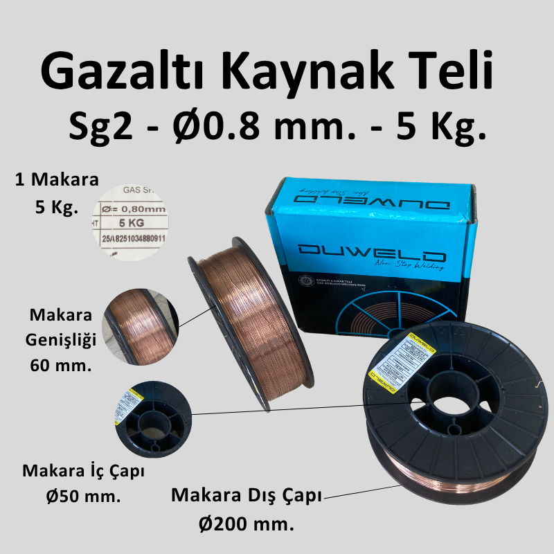 SG2 Gazaltı Kaynak Teli Ø0.8 mm. - 5 Kg.