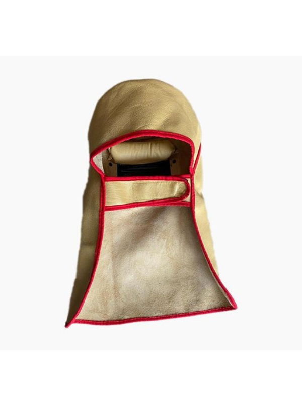 Sağdıç Deri Kapaklı Kaynakçı Baş Maskesi Yeleli Arkası Açık