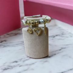 Çelik Pandora kalp motifli Kelepçe bileklik