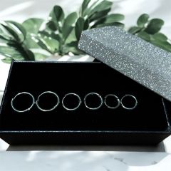 Silver Cerrahi Çelik 6 Lı 3 Çift 3 Boy Halka Küpe Seti