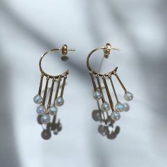 Çelik Gold İnci Taneli Sallantılı Küpe