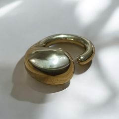 Çelik Gold italyan damla yüzük modeli