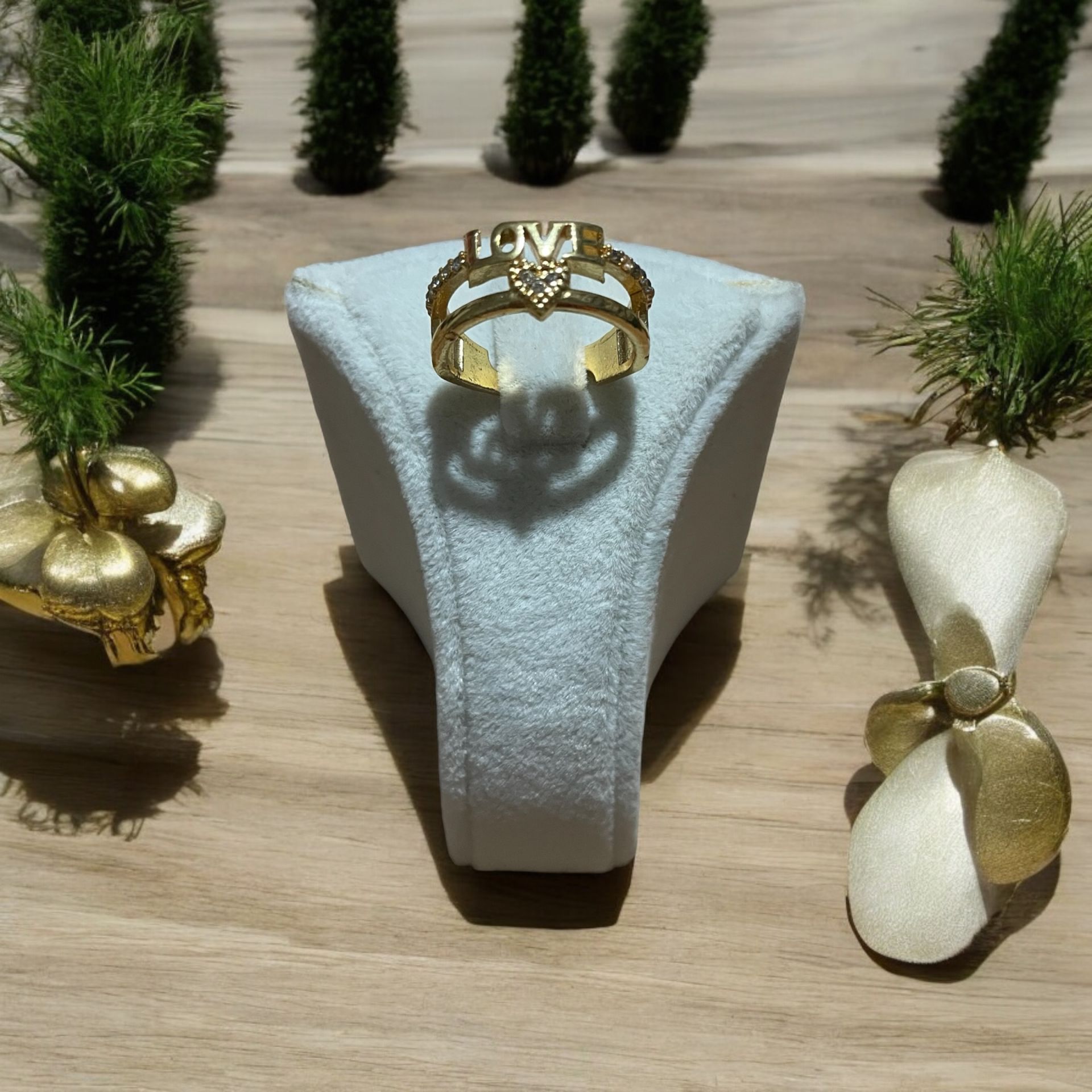 Çelik gold Love Yazılı yüzük
