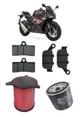 Rks R250 Bakım Seti Ön-Arka Balata Yağ Filtresi Ve Hava Filtresi