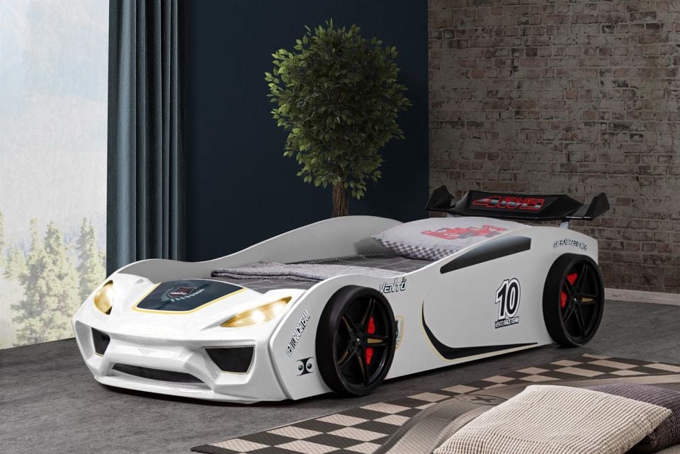 Vento Rüzgarlıklı Arabalı Yatak - Beyaz