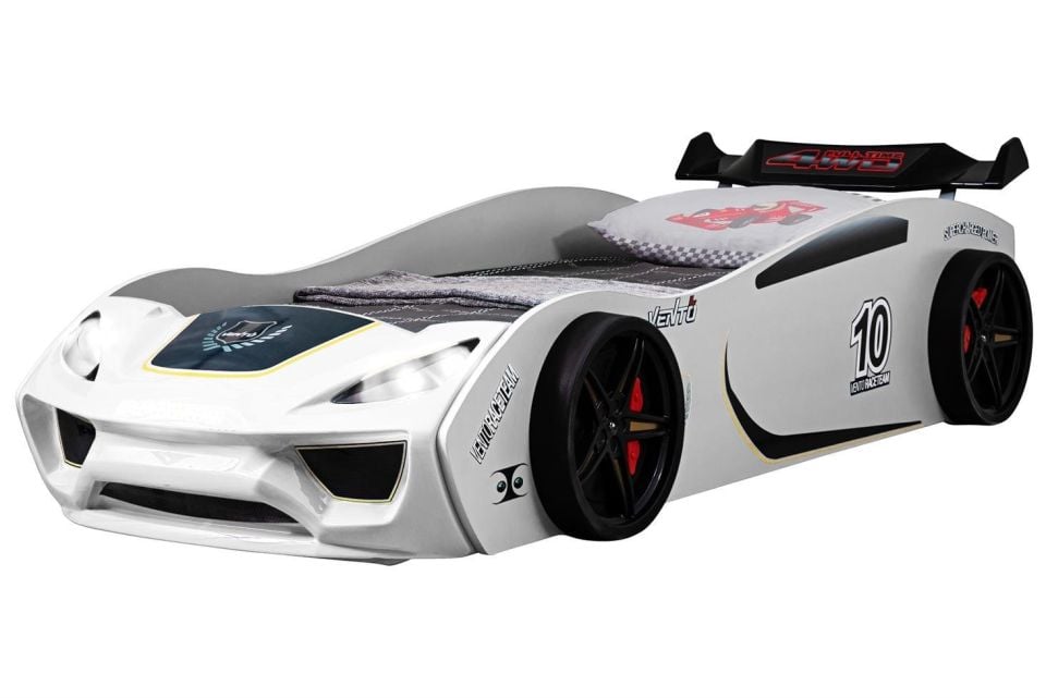 Vento Rüzgarlıklı Arabalı Yatak - Beyaz