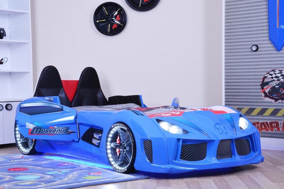 Audi V7 Arabalı Yatak Koltuklu Full Ledli - Mavi