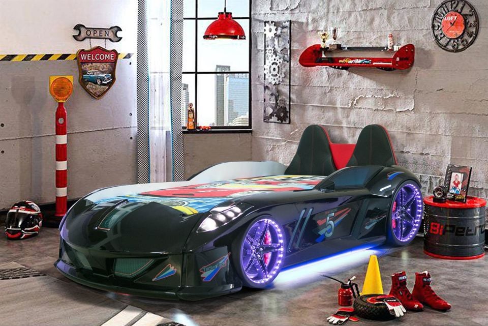 Jaguar Arabalı Yatak Koltuklu Full Ledli Kumandalı - Siyah