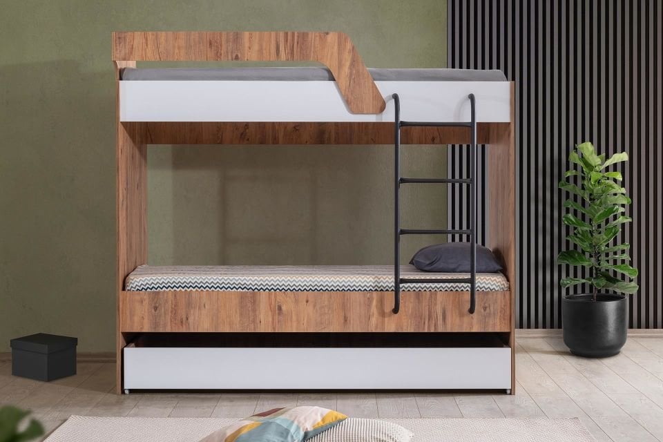 Triple Metal Ayak Basamaklı Yavrulu Ranza