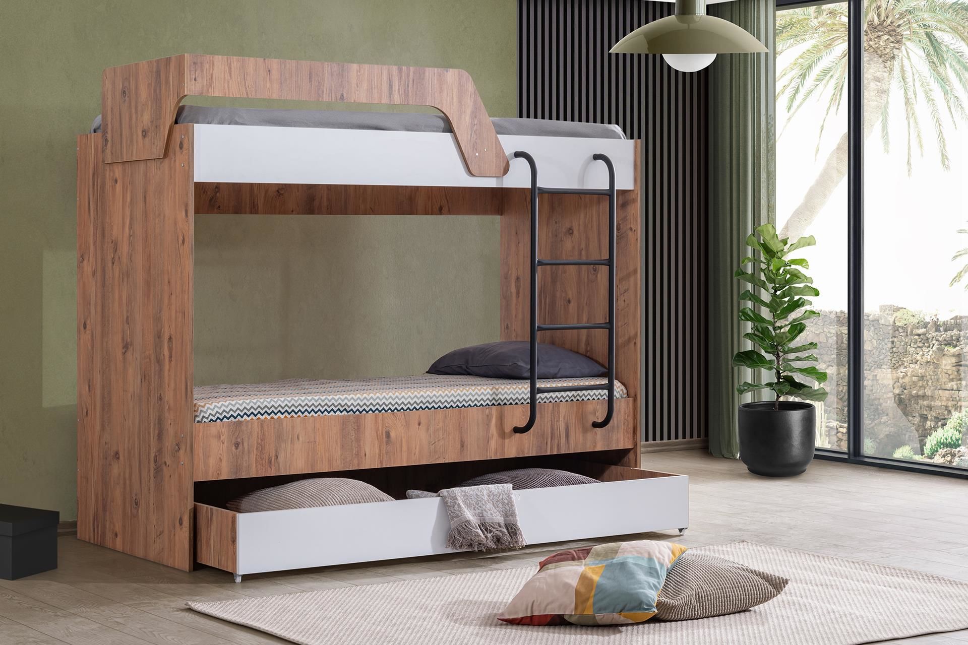 Triple Metal Ayak Basamaklı Yavrulu Ranza