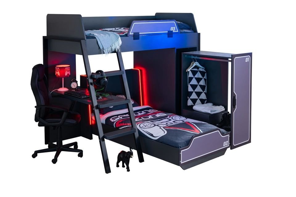 Gamer Ranza Ledli Karyola Masa Dolap Takımı