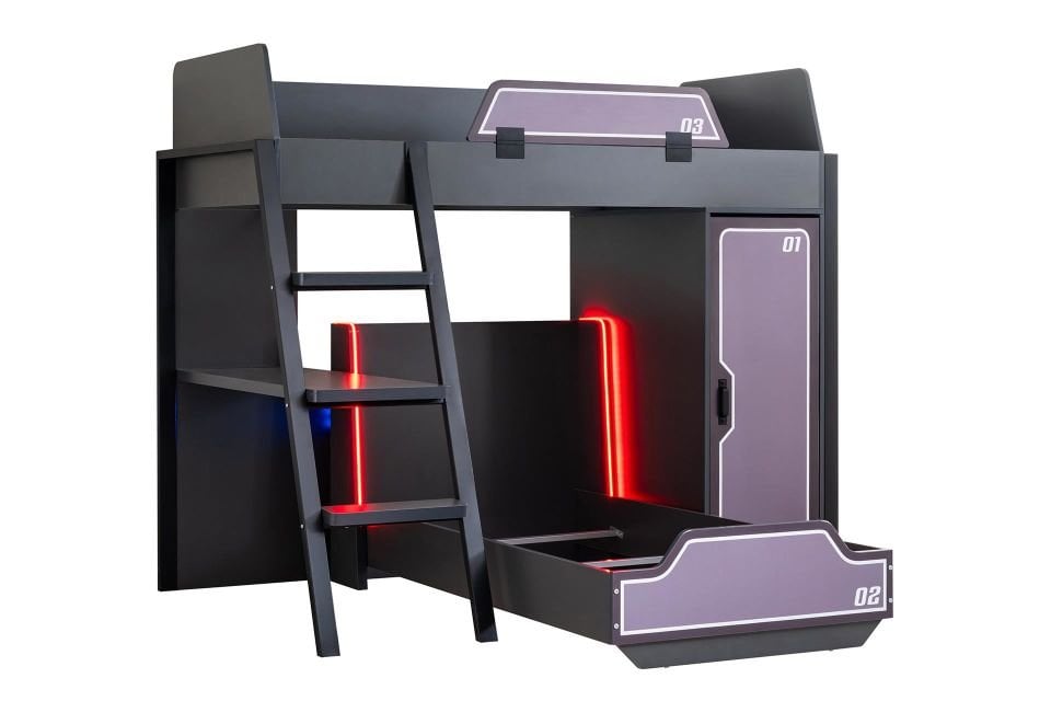 Gamer Ranza Ledli Karyola Masa Dolap Takımı