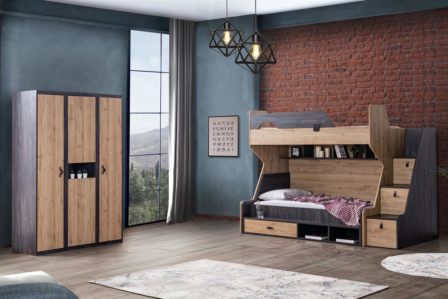 Doğa Ranza Karyola 3 Kapaklı Dolap