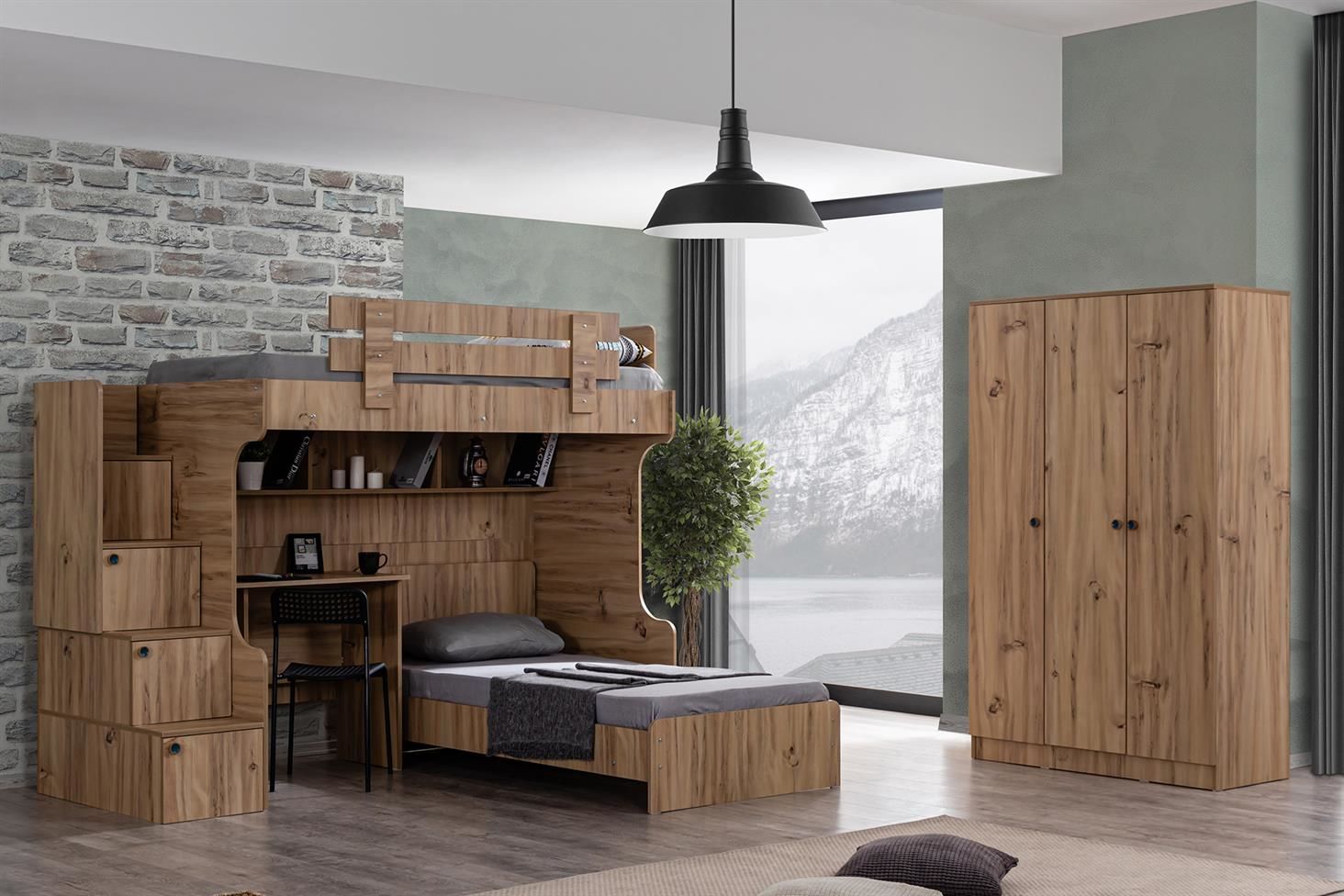 Viva Ranza Karyola Masa 3 Kapaklı Dolap