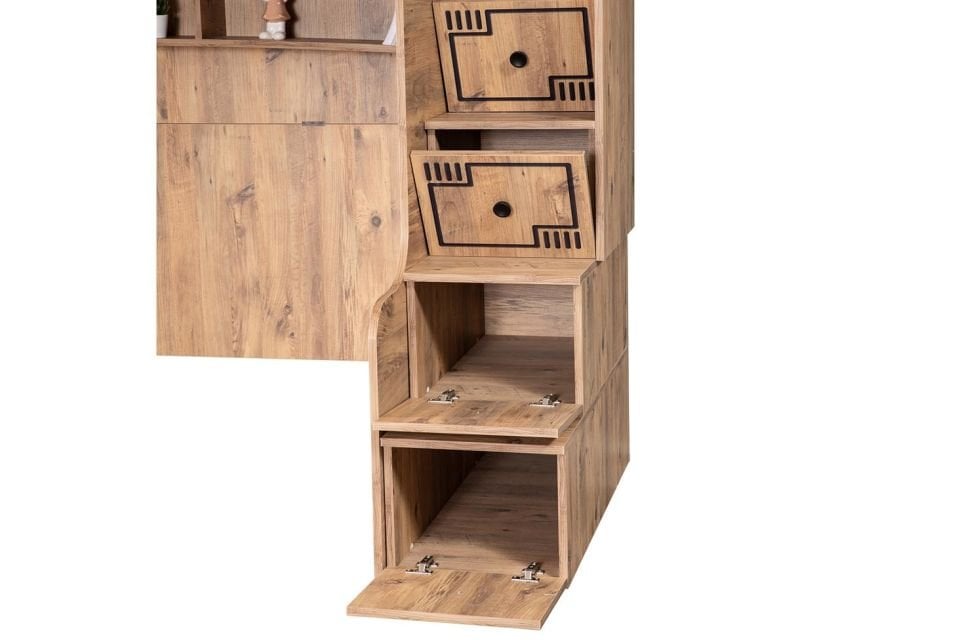 Natural Ranza Karyola Masa 3 Kapaklı Dolap