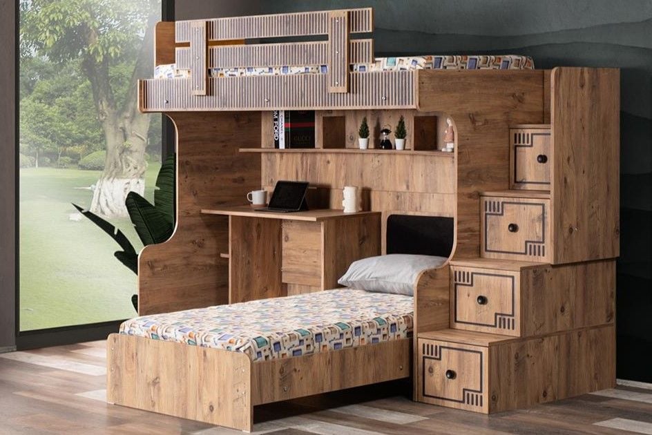 Natural Ranza Karyola Masa 3 Kapaklı Dolap