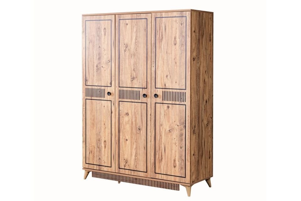 Natural Ranza Karyola Masa 3 Kapaklı Dolap